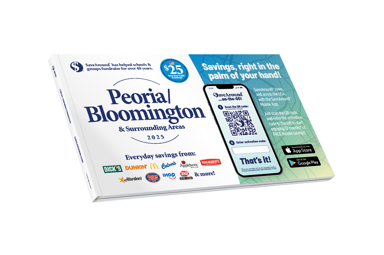 2025 Peoria/Bloomington & Surrounding Areas SaveAround® Coupon Book