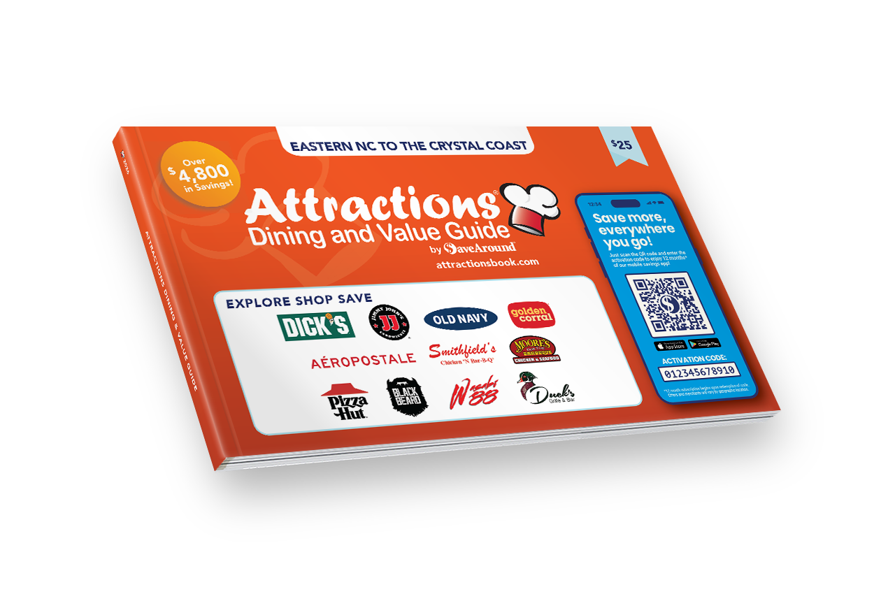 2026 Eastern NC to the Crystal Coast Attractions Coupon Book